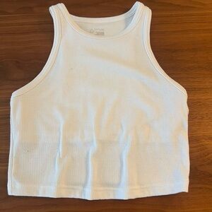 White Ribbed Tank Top